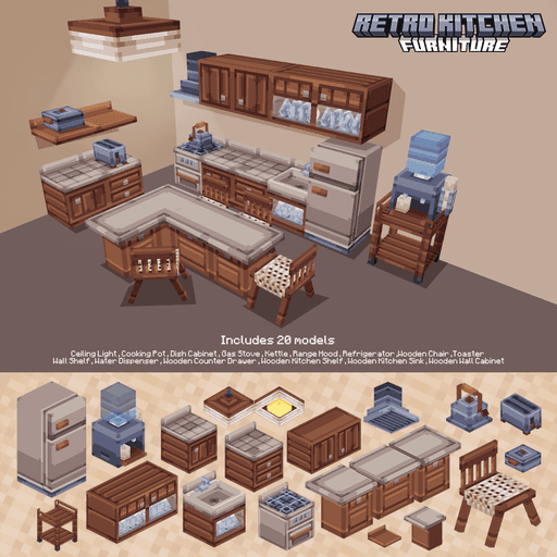 Retro kitchen Furniture voorbeeldafbeelding