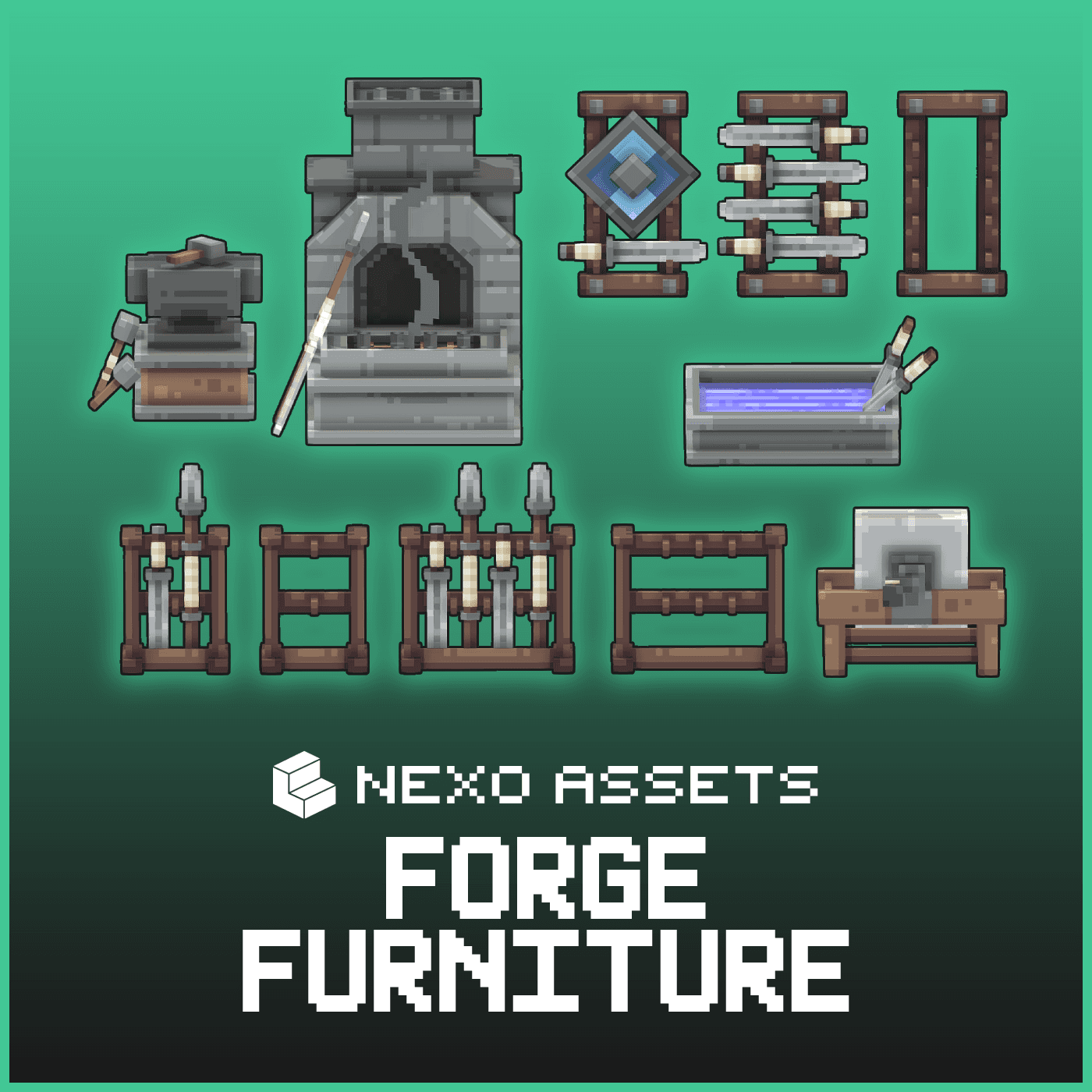 Blacksmith Forge Furniture models for Minecraft: Java Edition.