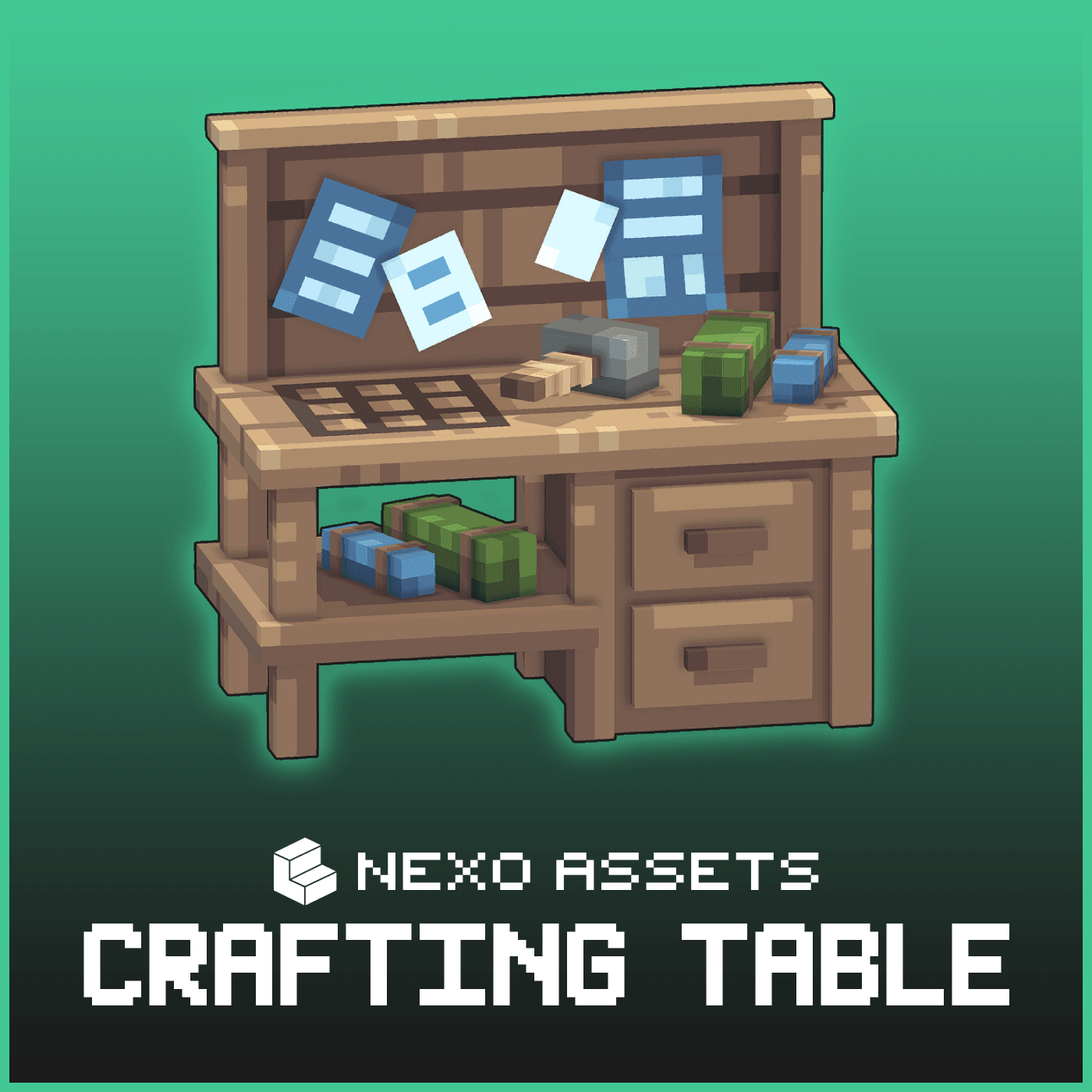 Crafting table furniture model for Minecraft: Java Edition.