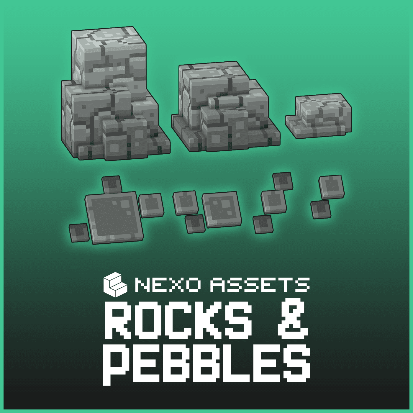 Rock and pebble models for Minecraft: Java Edition.