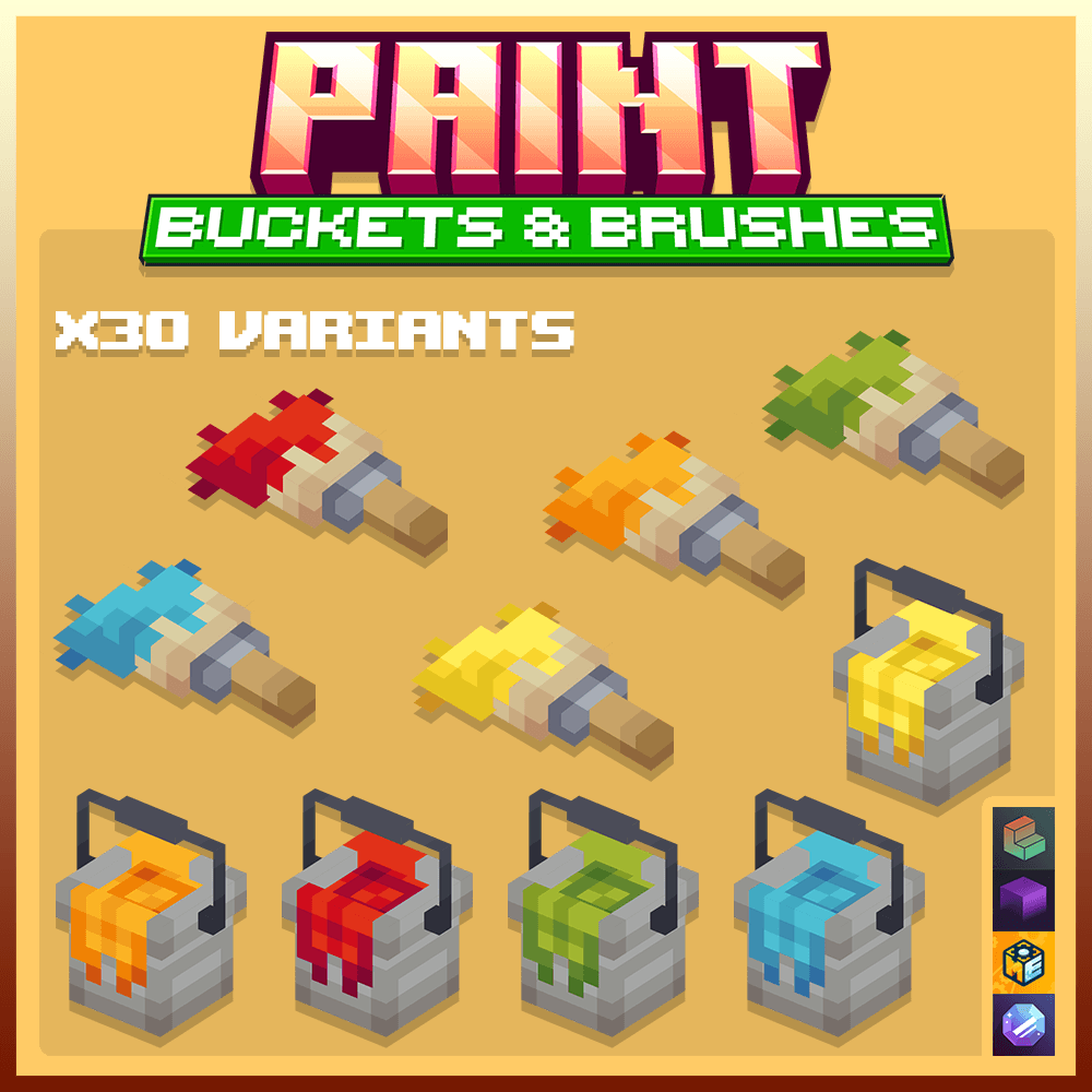paint buckets and brushes minecraft blockbench furniture