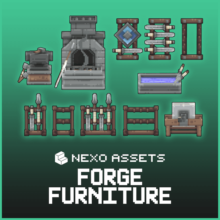 Blacksmith Forge Furniture models for Minecraft: Java Edition.