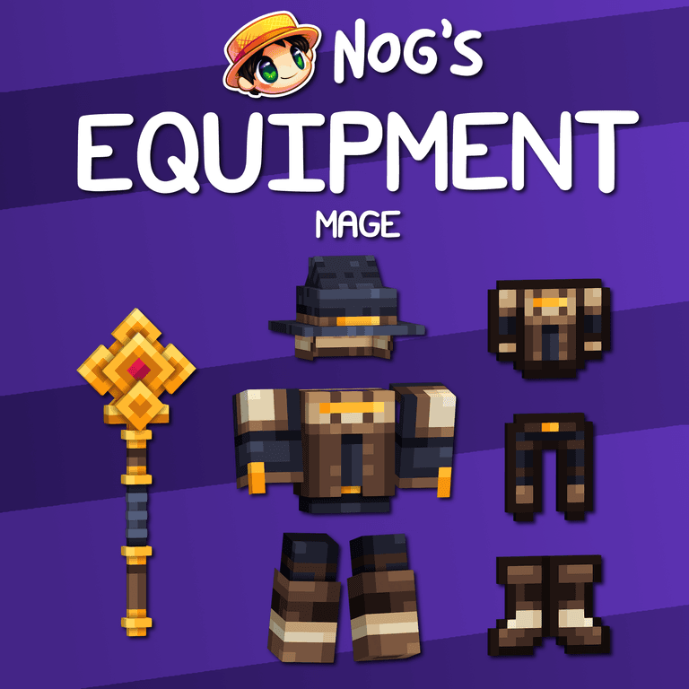 A set of mage equipment and weapon for Minecraft: Java Edition.
