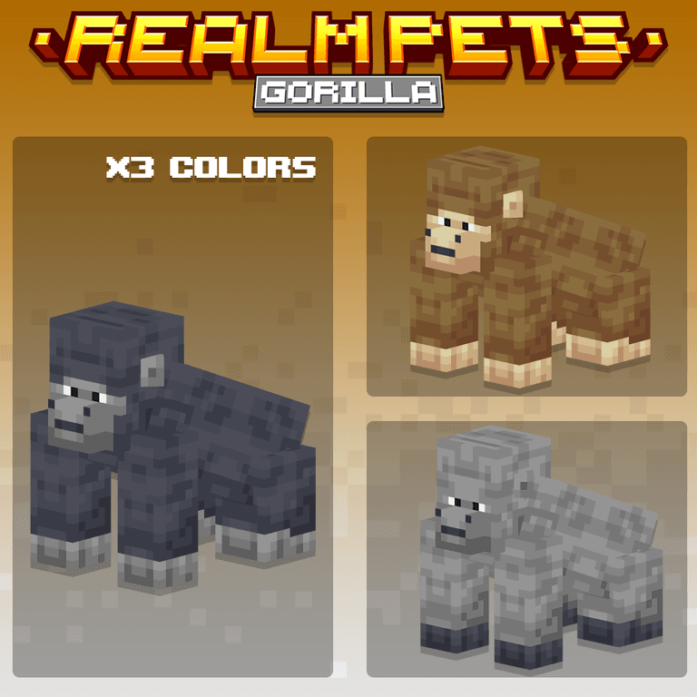 minecraft, blockbench gorilla pet