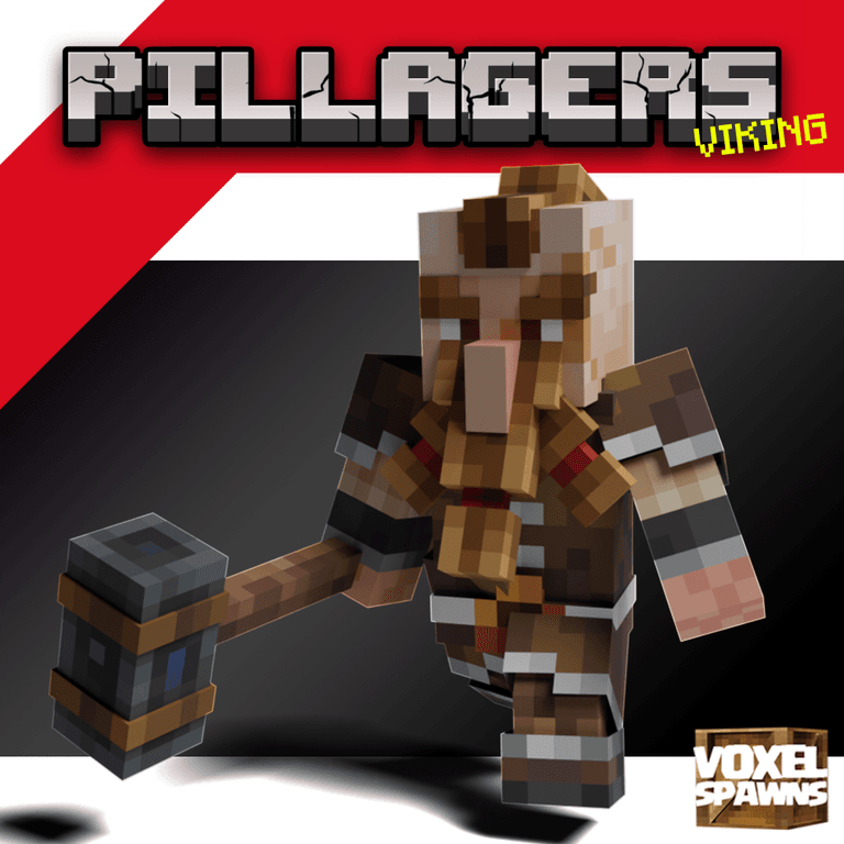 Voxelspawns Viking Pillager with a Warhammer