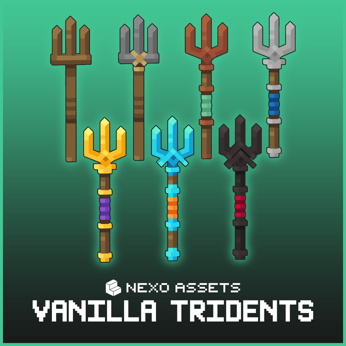 Custom 3D vanilla tridents for Minecraft: Java Editon.
